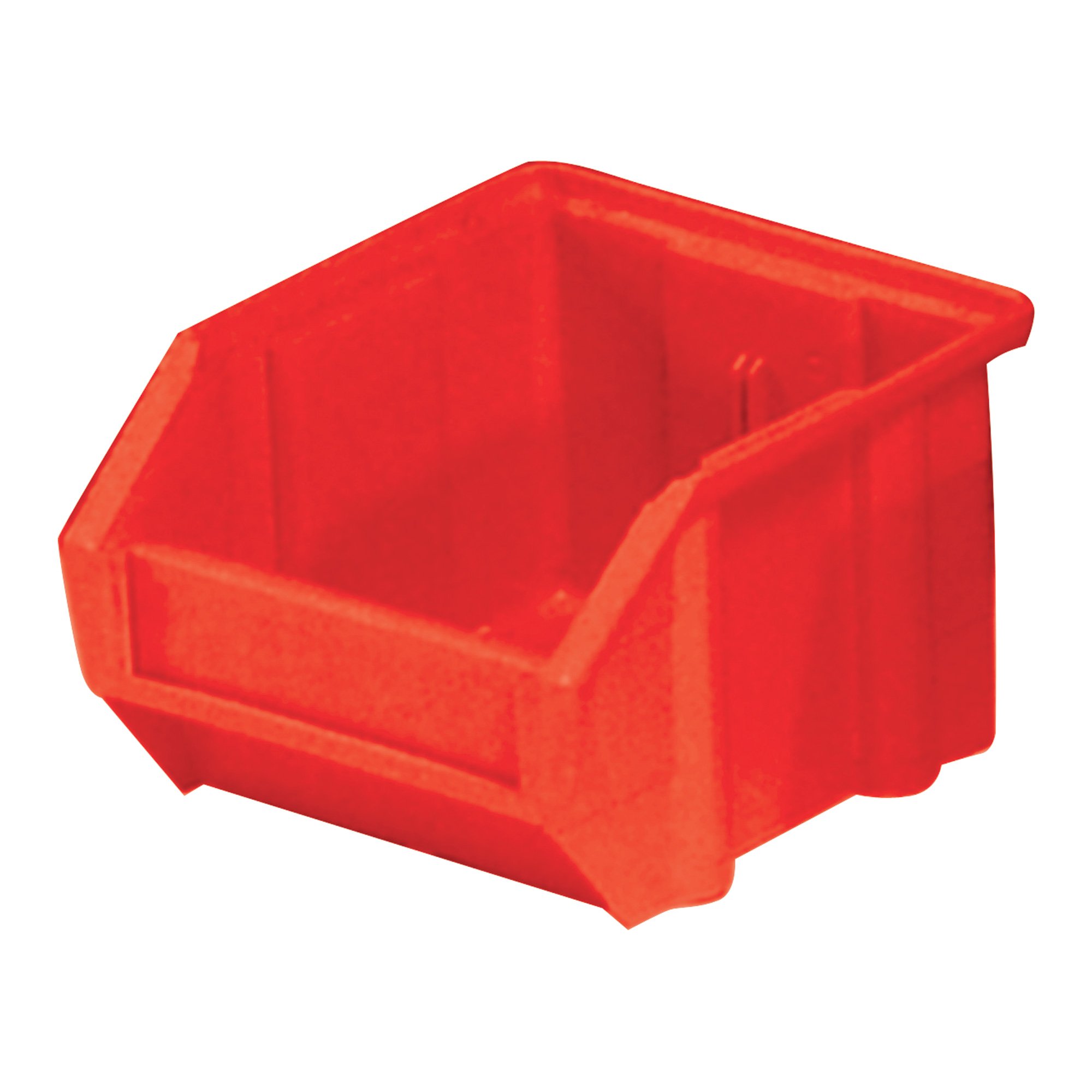 Quantum Storage Heavy Duty Stacking Bins — 4 1/2in. X 4 1/8in. X 3in. Size, Red, Carton of 24